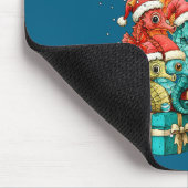 Cute Seahorse Le Sea Fish Christmas Tree Xmas Hat  Mousepad (Ecke)