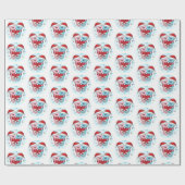 Cute Seahorses Christmas Wrapping Paper Geschenkpapier (Flach)