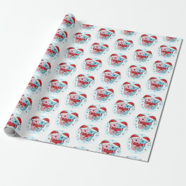 Cute Seahorses Christmas Wrapping Paper Geschenkpapier