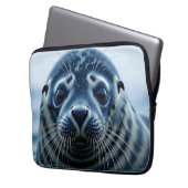 Cute Seal Close up Laptopschutzhülle (Vorderseite Links)