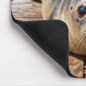 Cute Seal Laying on Boat Dock Ocean Pier Mousepad (Ecke)