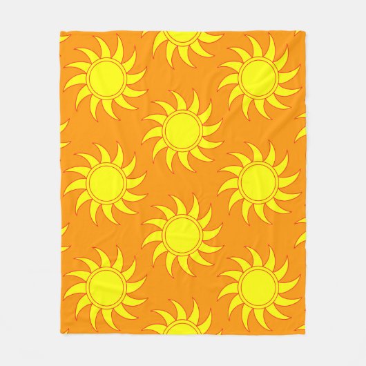 Cute seamless pattern of sun. Doodle hand drawn st Fleecedecke (Vorderseite)
