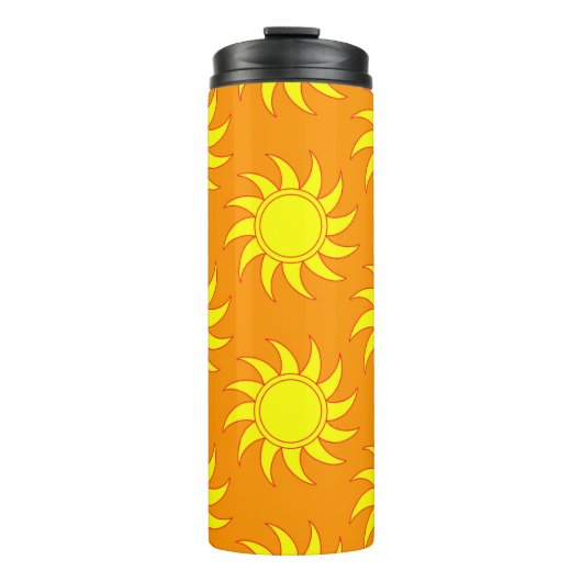 Cute seamless pattern of sun. Doodle hand drawn st Thermosbecher (Vorderseite)