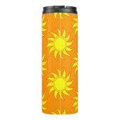 Cute seamless pattern of sun. Doodle hand drawn st Thermosbecher (Rückseite)