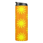 Cute seamless pattern of sun. Doodle hand drawn st Thermosbecher (Nach rechts gedreht)
