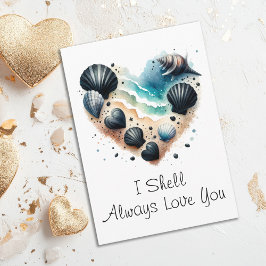 Cute Seashell Heart Beach Love Valentine's Day Feiertagskarte
