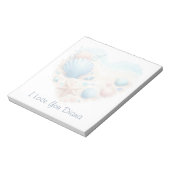 Cute Seashell Heart Beach Love Valentine's Day Notizblock (Rotiert)
