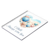 Cute Seashell Heart Beach Love Valentine's Day Notizblock (Linke Seite)