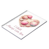 Cute Seashell Heart Beach Love Valentine's Day Notizblock (Linke Seite)