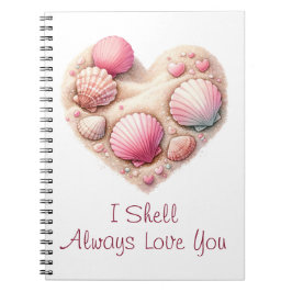 Cute Seashell Heart Beach Love Valentine's Day Notizblock