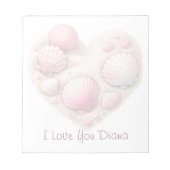 Cute Seashell Heart Beach Love Valentine's Day Notizblock (Vorderseite)