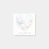 Cute Seashell Heart Beach Love Valentine's Day Post-it Klebezettel (Vorderseite)