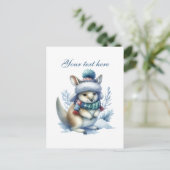 Cute Seasonal Winter kangaroo add text Postkarte (Stehend Vorderseite)