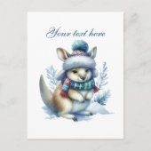Cute Seasonal Winter kangaroo add text Postkarte (Vorderseite)