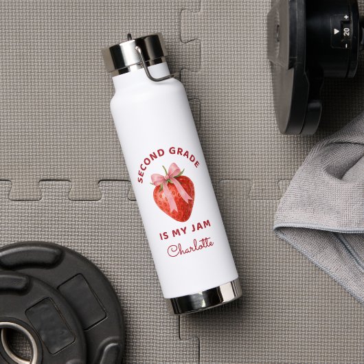 Cute Second Grade is my jam Back to School Teacher Trinkflasche (Fitnesstudio (gedreht))