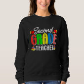 Cute Second Grade Teacher Back To School First Day Sweatshirt (Vorderseite)