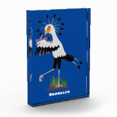 Cute secretary bird writing notes cartoon fotoblock (Links)