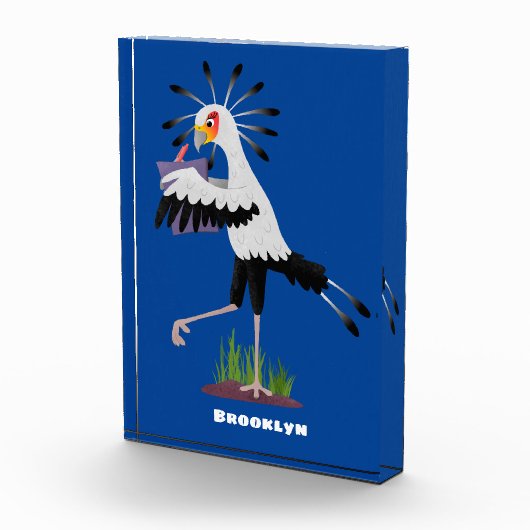 Cute secretary bird writing notes cartoon fotoblock (Rechts)