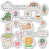 Cute Self Care Stickers Aufkleber (Vorderseite)