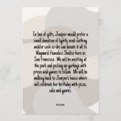 Cute Sepia Community Service Tween Birthday Einladung (Rückseite)