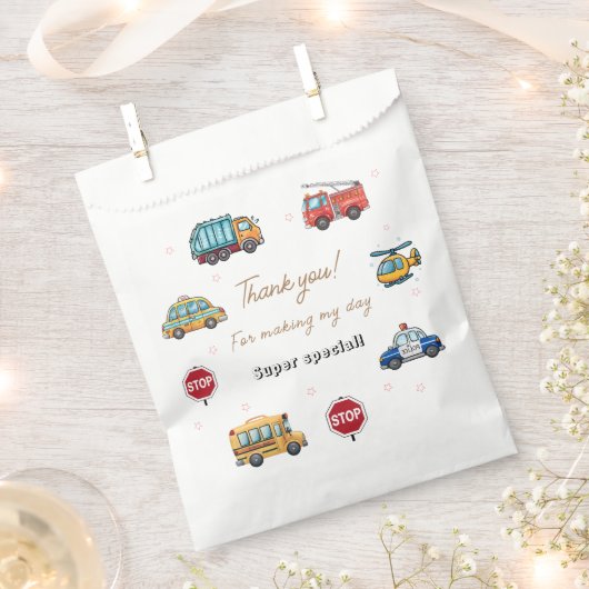 Cute Service Vehicle Birthday bash Favor Bags Geschenktütchen (Ausgeschnitten)