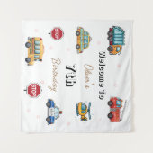 Cute Service Vehicle Birthday bash welcome sign  Wandteppich (Vorderseite (Horizontal))