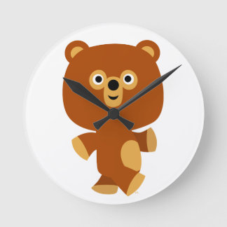 Cute Servtive Cartoon Bear Wall Clock Runde Wanduhr