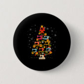Cute Sewing Machine Christmas Tree Christmas Ornam Button (Vorderseite)
