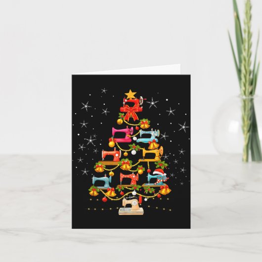 Cute Sewing Machine Christmas Tree Christmas Ornam Karte (Vorderseite)