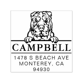 Cute Shar Pei Custom Dog Address Stamp  Permastempel