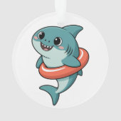 Cute Shark Baby With Float | Kids Ornament (Rückseite)