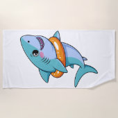Cute Shark Baby With Float | Kids Strandtuch (Vorderseite)