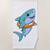 Cute Shark Baby With Float | Kids Strandtuch (Vorderseite)