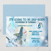 Cute Shark Ocean Kids Birthday Invitation Einladung (Vorne/Hinten)