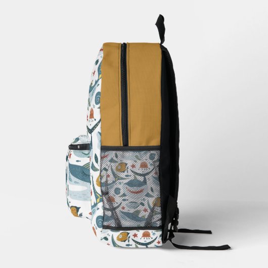 Cute Shark Pattern Bedruckter Rucksack (Rechts)