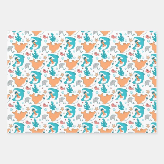 Cute Shark Pattern Geschenkpapier Set (Vorderseite 3)