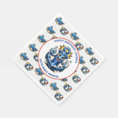 Cute Shark, Whale and Anchor Boy's Birthday Serviette (Ecke)