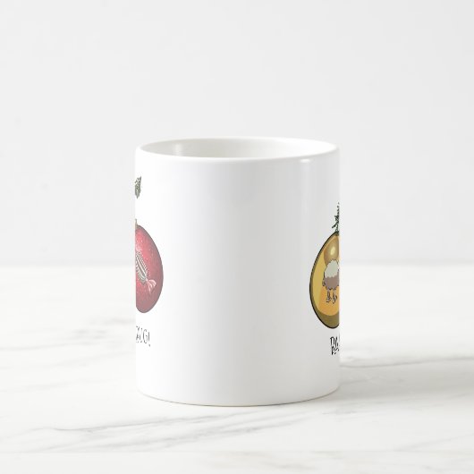 Cute Sheep Baa Humbug! Christmas Scrooge Cartoon Kaffeetasse (Mittel)