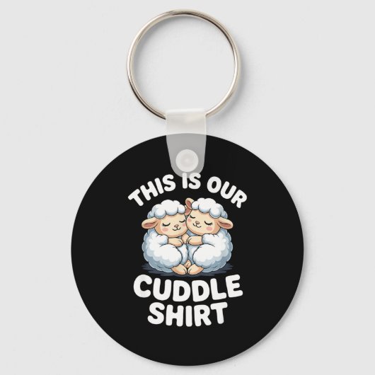 Cute Sheep Couple This Is Our Cuddle  Schlüsselanhänger (Vorderseite)