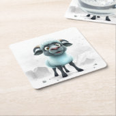 Cute Sheep Cozy Design Rechteckiger Pappuntersetzer (angewinkelt)