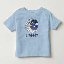 Cute Sheep in Moon and Clouds Kleinkind T-shirt