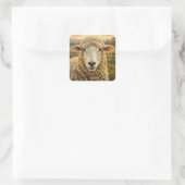 Cute Sheep on a Ranch  | Farm Animals Quadratischer Aufkleber (Tasche)