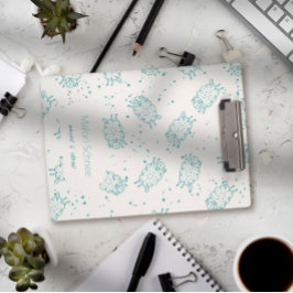 Cute Sheep – Whimsical Seamless Pattern Klemmbrett