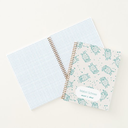 Cute Sheep – Whimsical Seamless Pattern Notizblock (Innenseite)