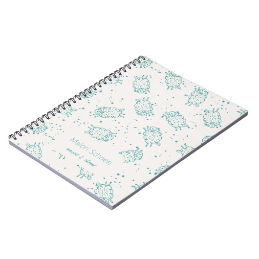 Cute Sheep – Whimsical Seamless Pattern Notizblock (Linke Seite)