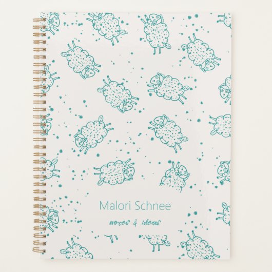 Cute Sheep – Whimsical Seamless Pattern Planer (Vorderseite)