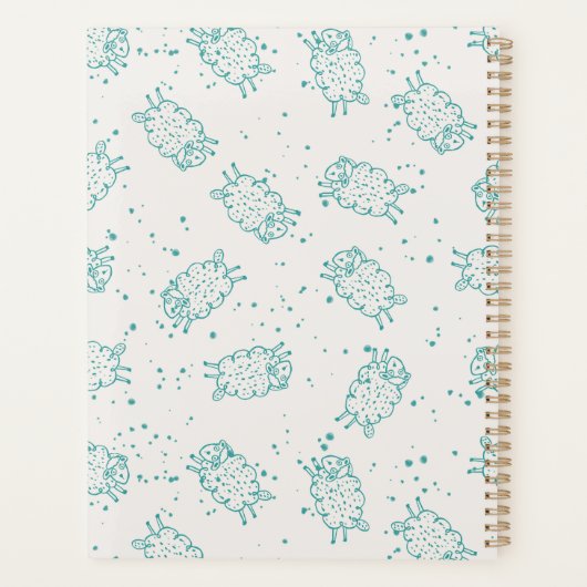 Cute Sheep – Whimsical Seamless Pattern Planer (Rückseite)