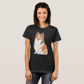 Cute Shetland Sheepdog Dog on Sheltie T-Shirt (Vorne ganz)