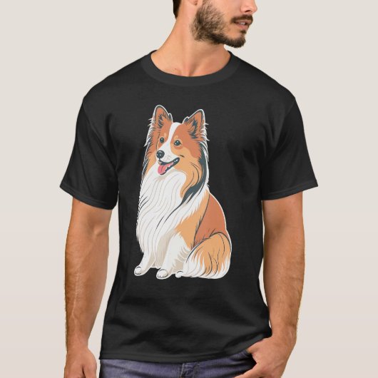 Cute Shetland Sheepdog Dog on Sheltie T-Shirt (Vorderseite)