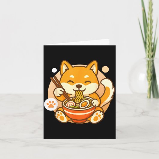 Cute Shiba Inu Dog Ramen Noodles Bowl Anime Kawaii Karte (Vorderseite)